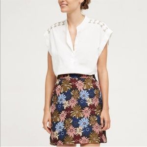 Anthropologie Maeve Kai Floral Mini Skirt Womens Petite Size 4P